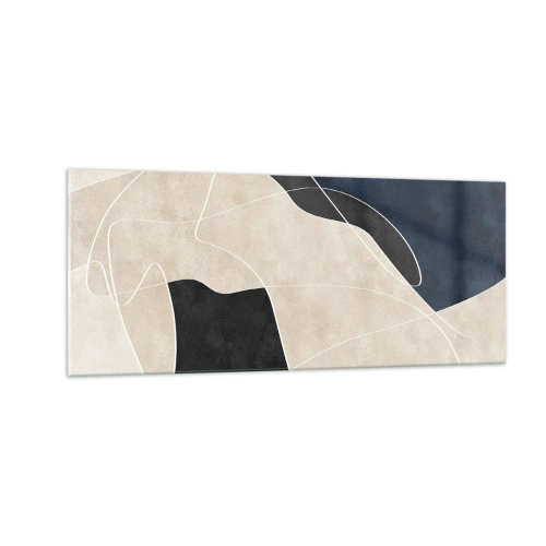 Schilderen op glas - Abstracte compositie – kleurcontrast - 100x40 cm