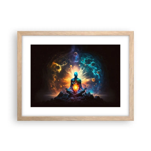 Een poster in een licht eiken lijst - Kosmische vrede - 40x30 cm