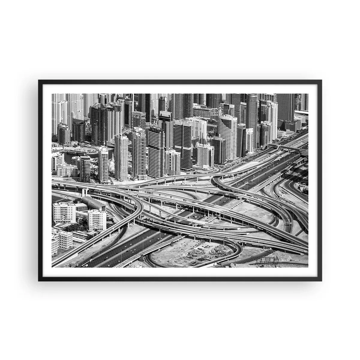 Poster in een zwarte lijst - Dubai - de onmogelijke stad - 100x70 cm
