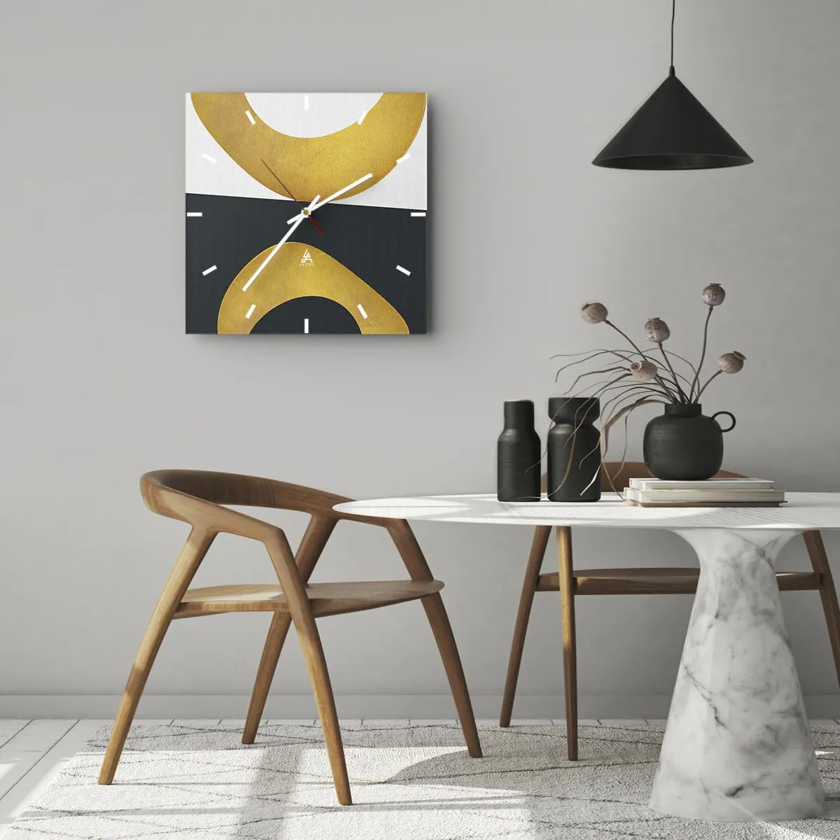 Wandklok - Klok - Ten eerste: goud - 30x30 cm