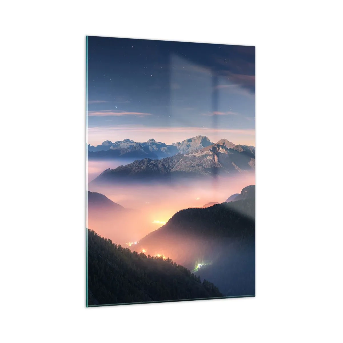 Schilderen op glas - Licht in de dalen - 50x70 cm