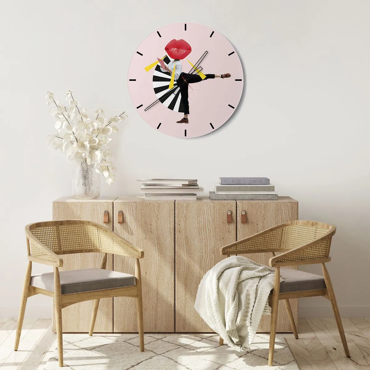 Wandklok - Klok - Surrealistische pop-art - 40x40 cm