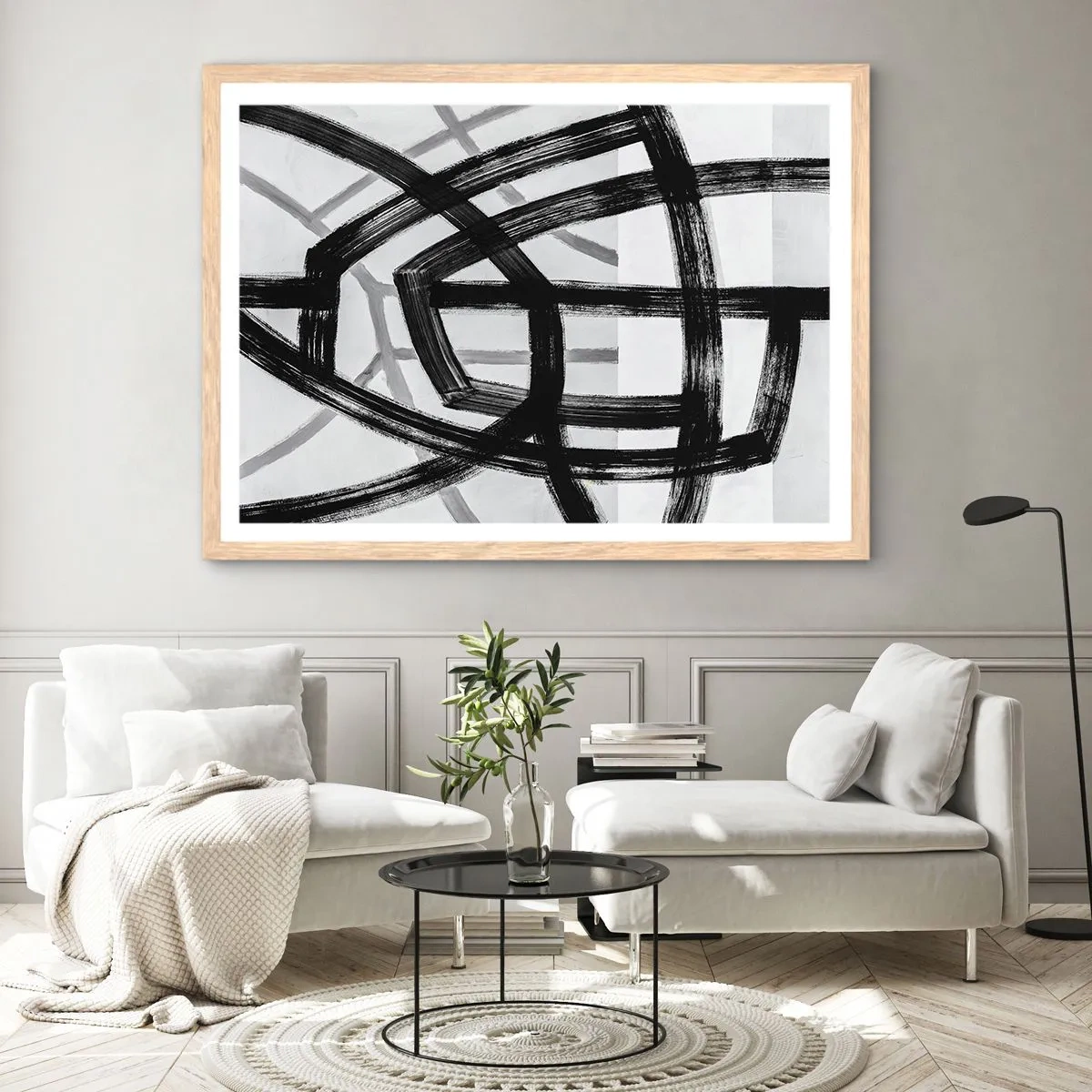 Een poster in een licht eiken lijst - Diepte opbouwen - 100x70 cm