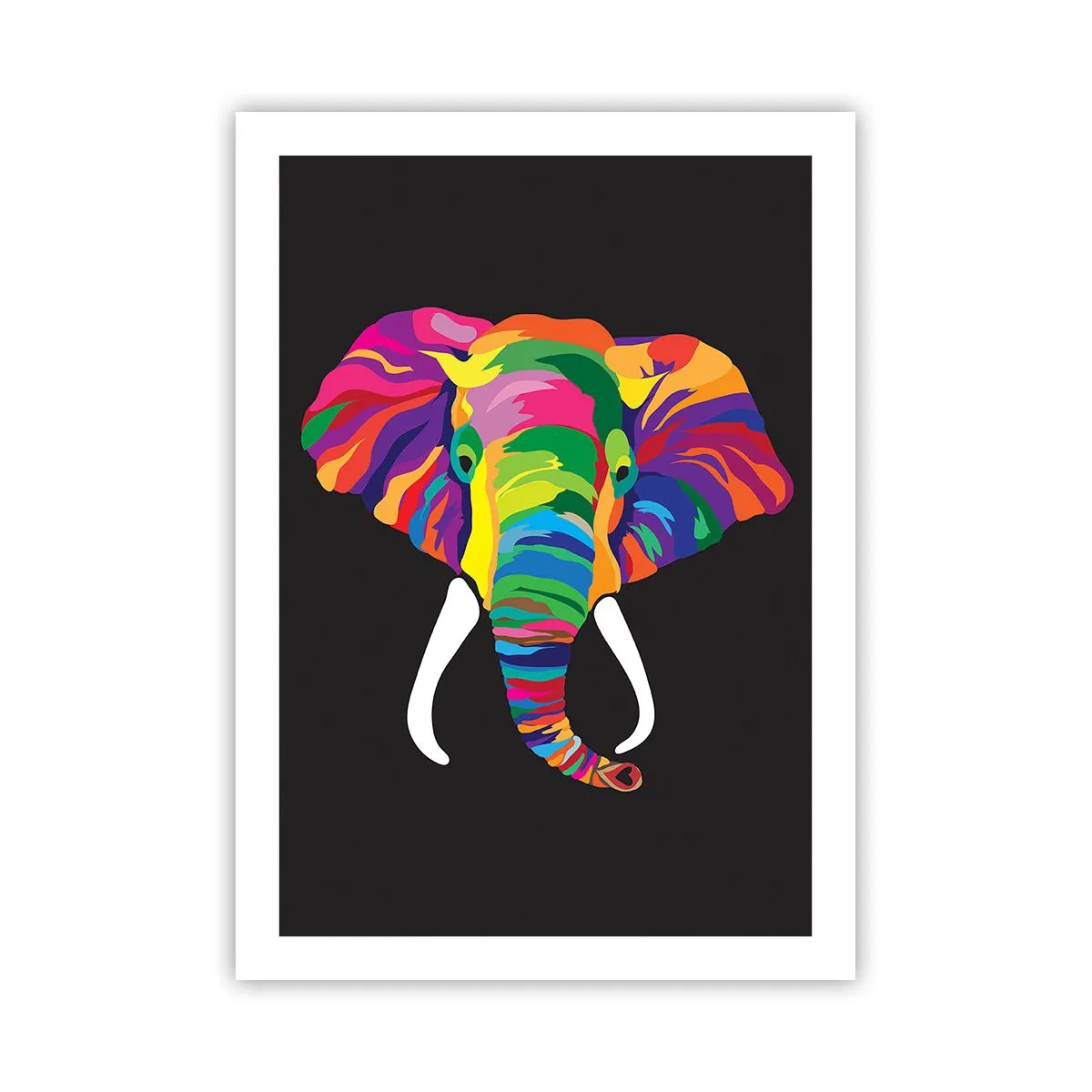 Poster - De olifant die ervan hield om in de regenboog te baden - 50x70 cm