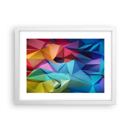 Poster in een witte lijst - Regenboog origami - 40x30 cm