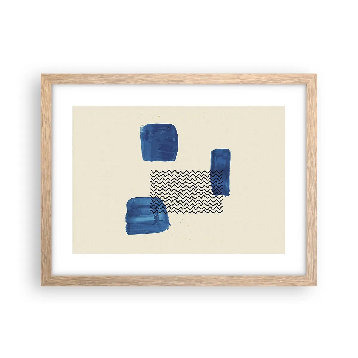 Een poster in een licht eiken lijst - Een abstract kwartet - 40x30 cm