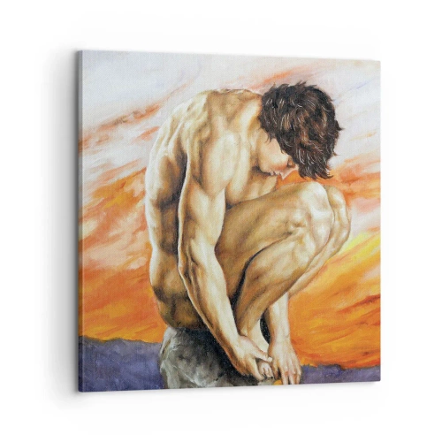 Schilderen op canvas - Ondergedompeld in zichzelf - 60x60 cm
