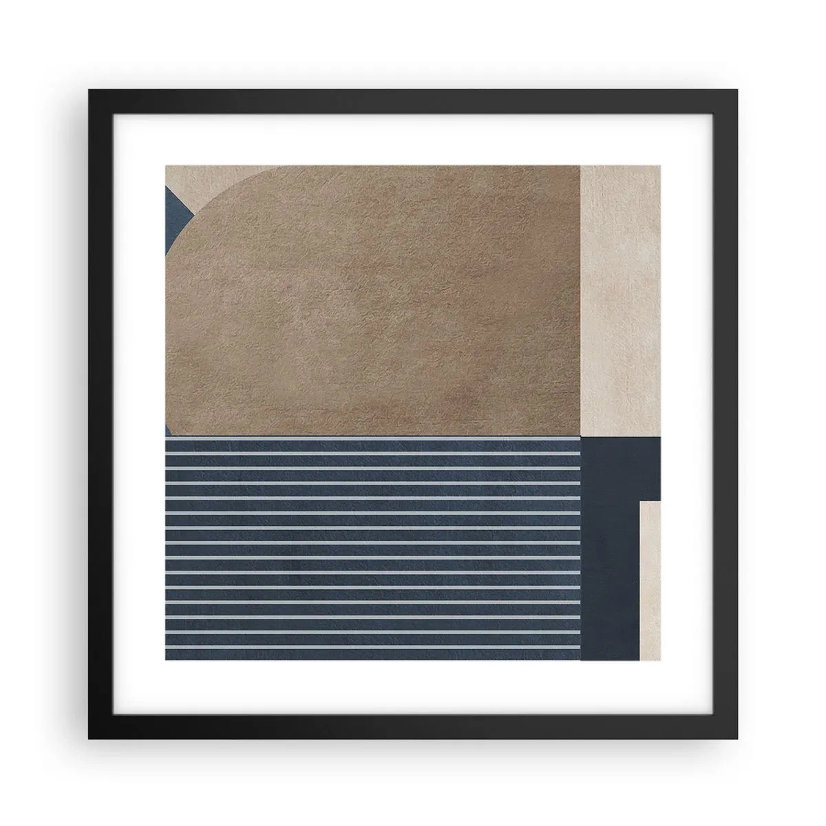 Poster in een zwarte lijst - Een compositie van eenvoud en rondheid - 40x40 cm