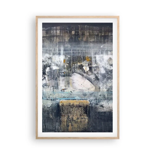 Een poster in een licht eiken lijst - Als op ijs, als zo moeizaam - 61x91 cm