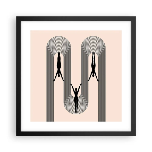 Poster in een zwarte lijst - Op zijn kop - 40x40 cm