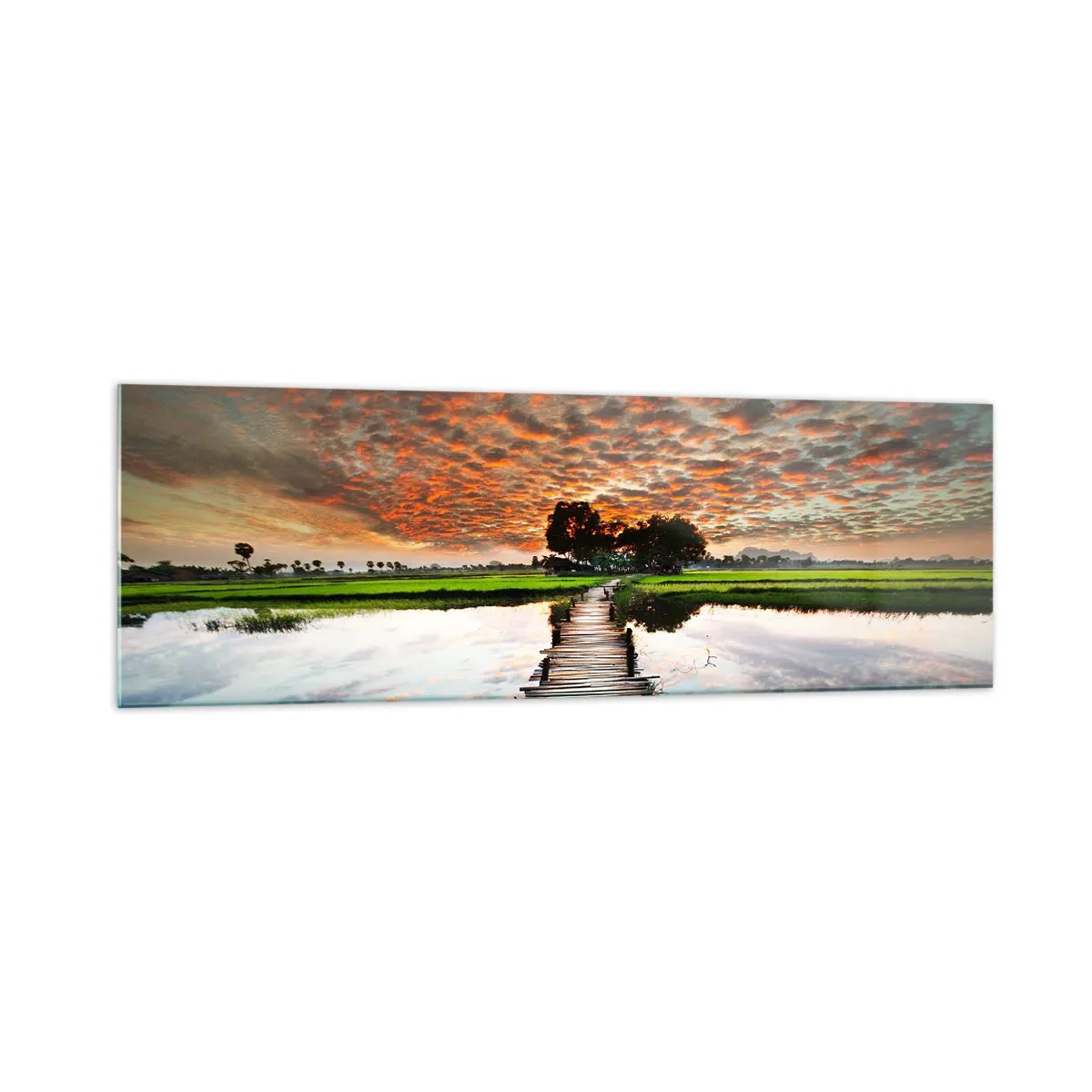 Schilderen op glas - Strek je armen - ademen - 160x50 cm