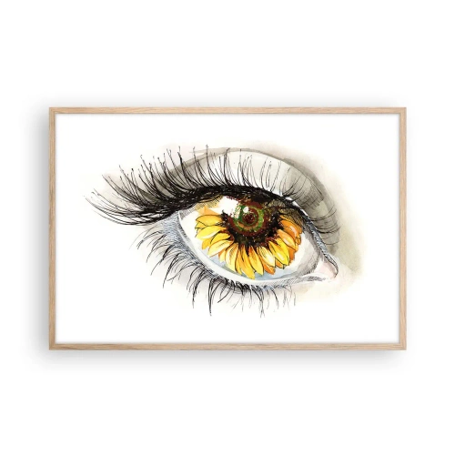 Een poster in een licht eiken lijst - Een look zo warm als de zomer - 91x61 cm