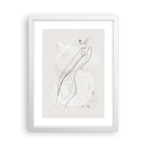 Poster in een witte lijst - De blik dwaalt af - 30x40 cm