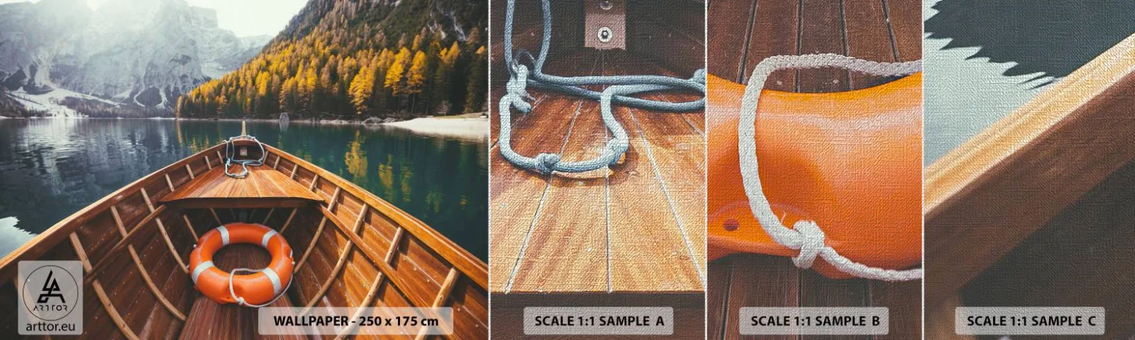 Fotobehang Monster Premium Canvas - Bergtocht - Landschap, Bergen, Alpen - 100x30 cm