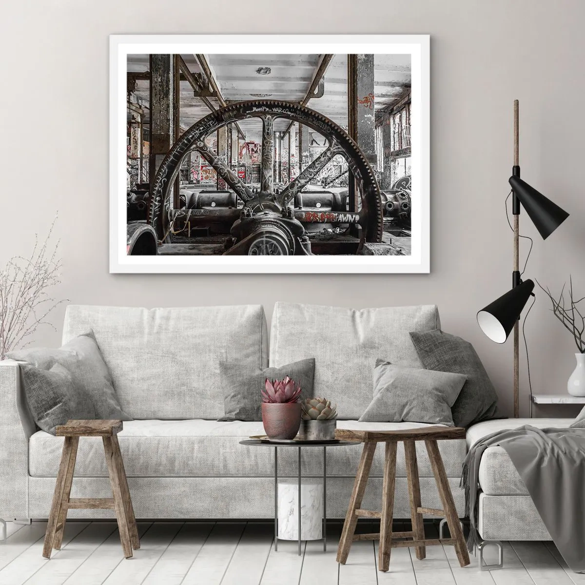 Poster in een witte lijst - Het geheime leven van de fabriek - 50x40 cm