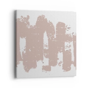 Schilderen op canvas - Abstractie in zachtroze - 40x40 cm