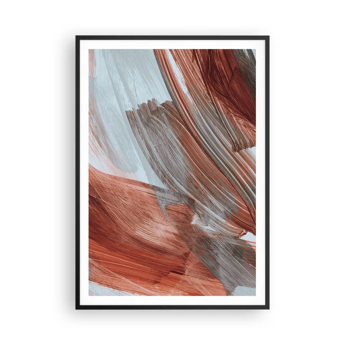 Poster in een zwarte lijst - Herfst en winderige abstractie - 70x100 cm