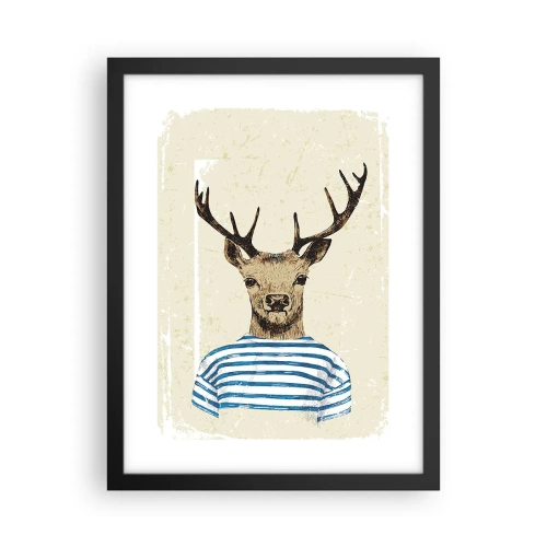 Poster in een zwarte lijst - Omdat ik van gestreepte t-shirts hou! - 30x40 cm