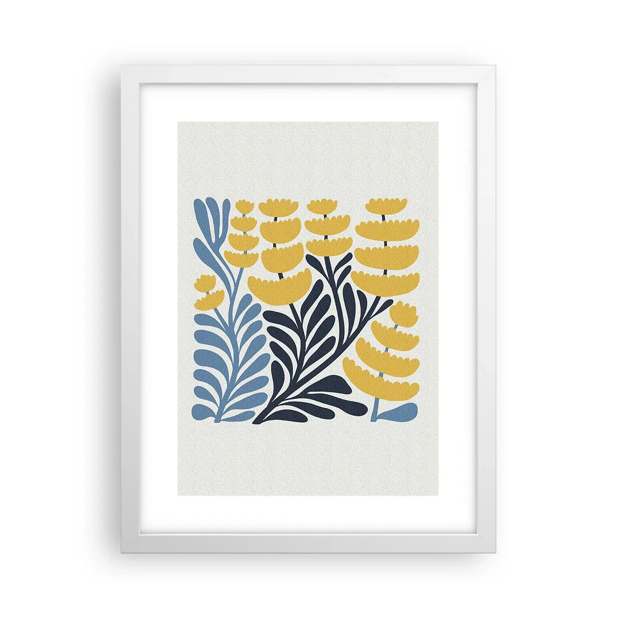 Poster in een witte lijst - Zonnig bloembed - 30x40 cm