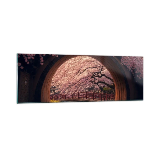 Schilderen op glas - Japanse lente - 90x30 cm