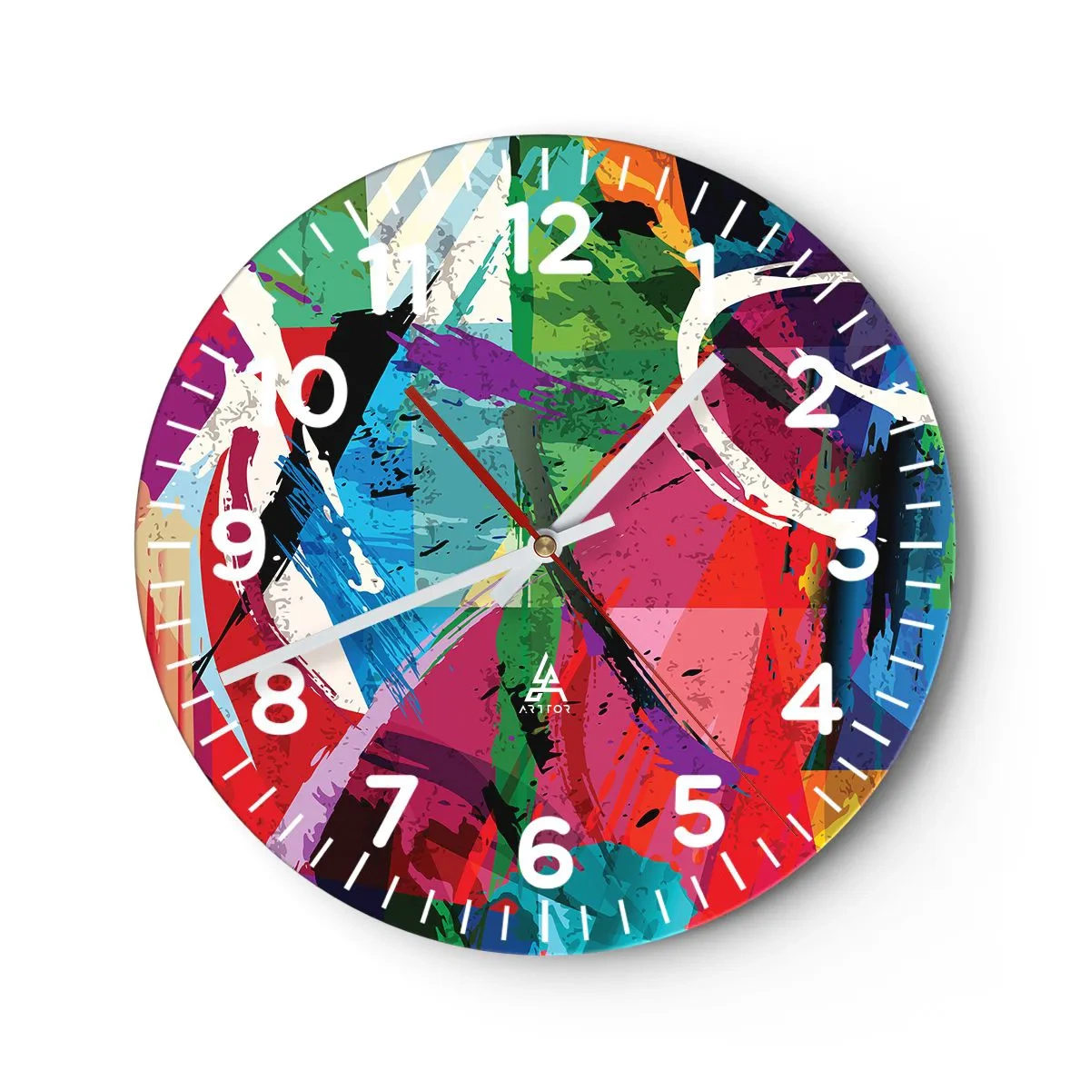 Wandklok - Klok - Snel, levendig en opzwepend - 30x30 cm