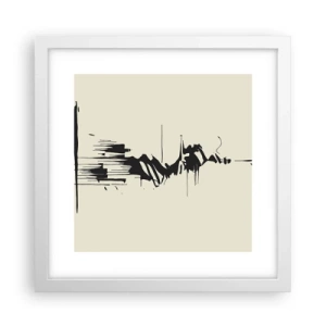 Poster in een witte lijst - Overhaaste abstractie - 30x30 cm