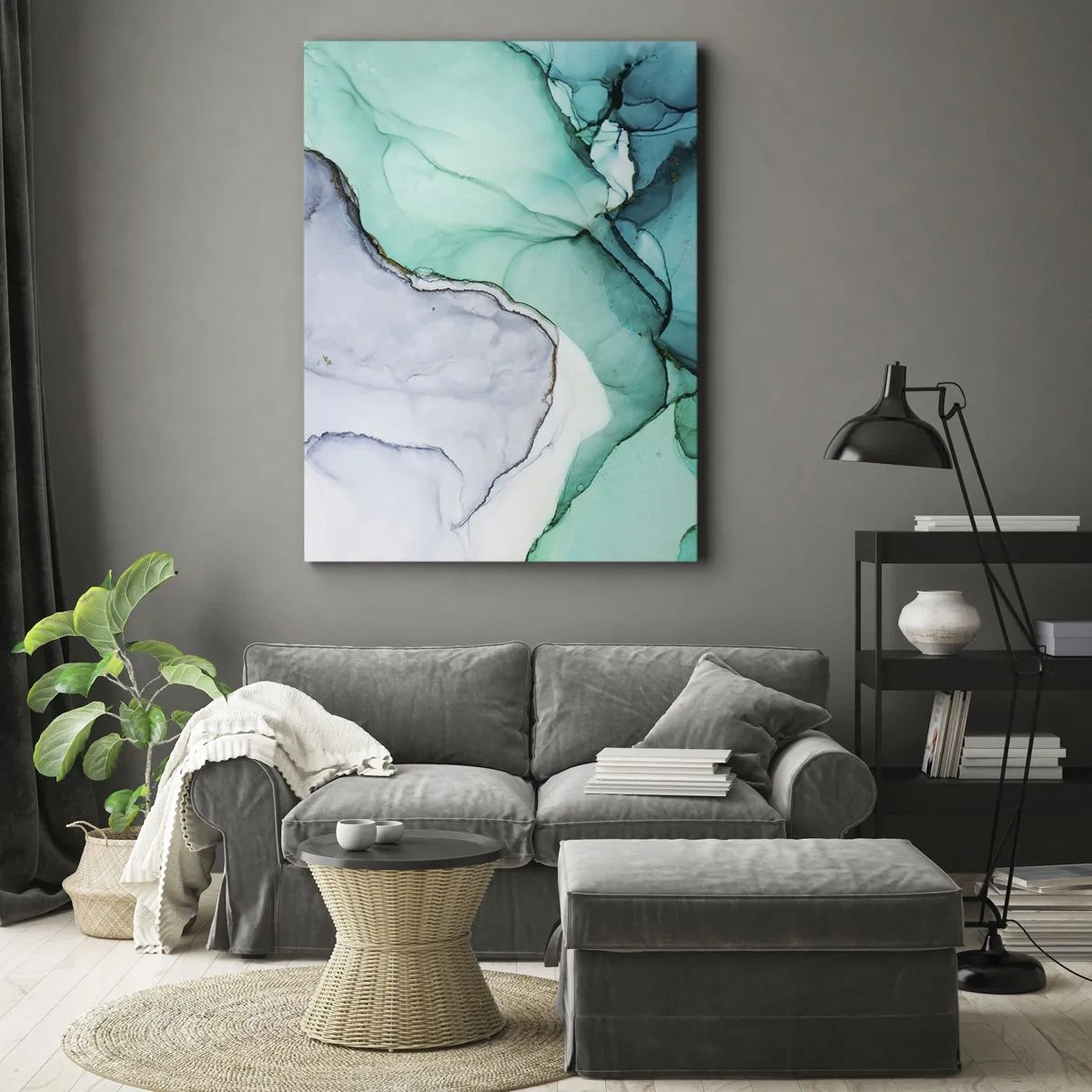 Schilderen op canvas - Een studie in turkoois - 50x70 cm