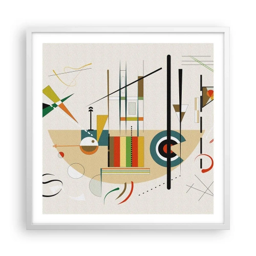 Poster in een witte lijst - En de wereld lacht - 60x60 cm