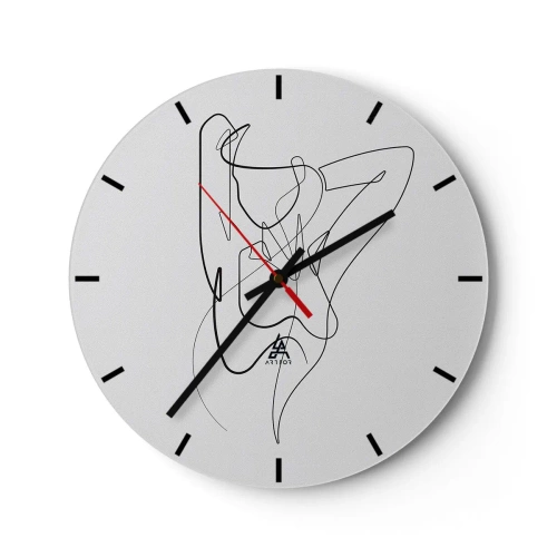 Wandklok - Klok - Abstract vrouwelijk silhouet in een minimalistische lijn - 30x30cm - Zoals je echt bent… - Moderne wanddecoratie voor woonkamer, keuken en slaapkamer ARTTOR