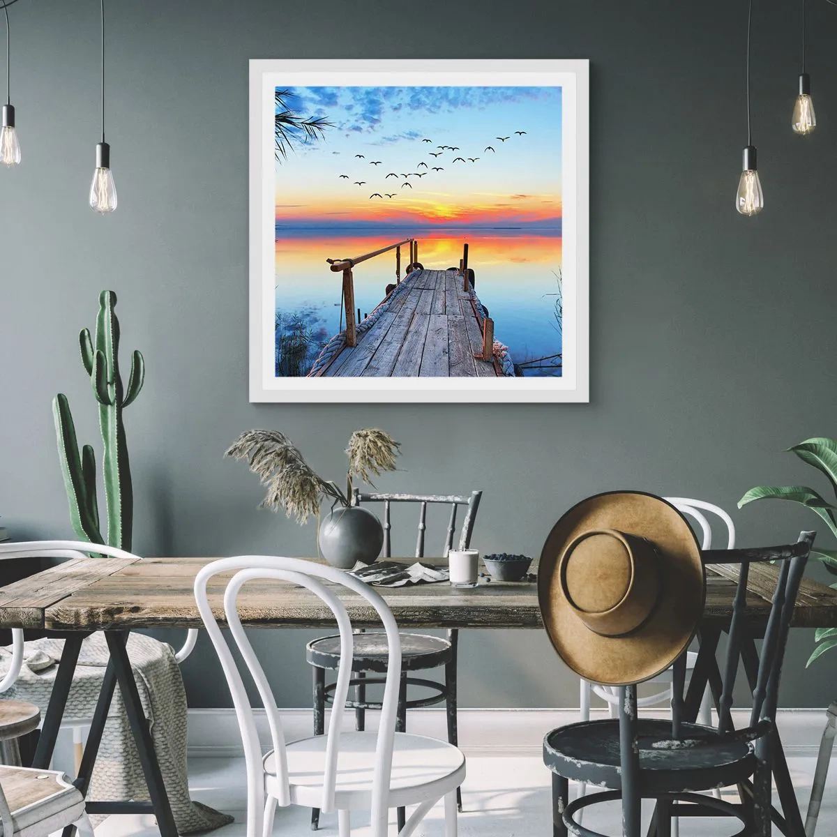 Poster in een witte lijst - Het is tijd om terug te gaan... - 60x60 cm