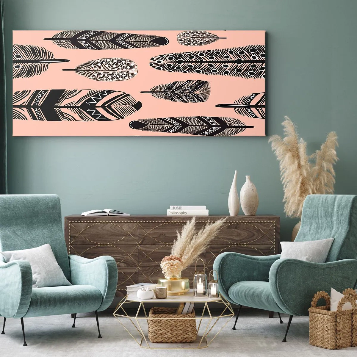 Schilderen op canvas - Indiase collectie - 120x50 cm