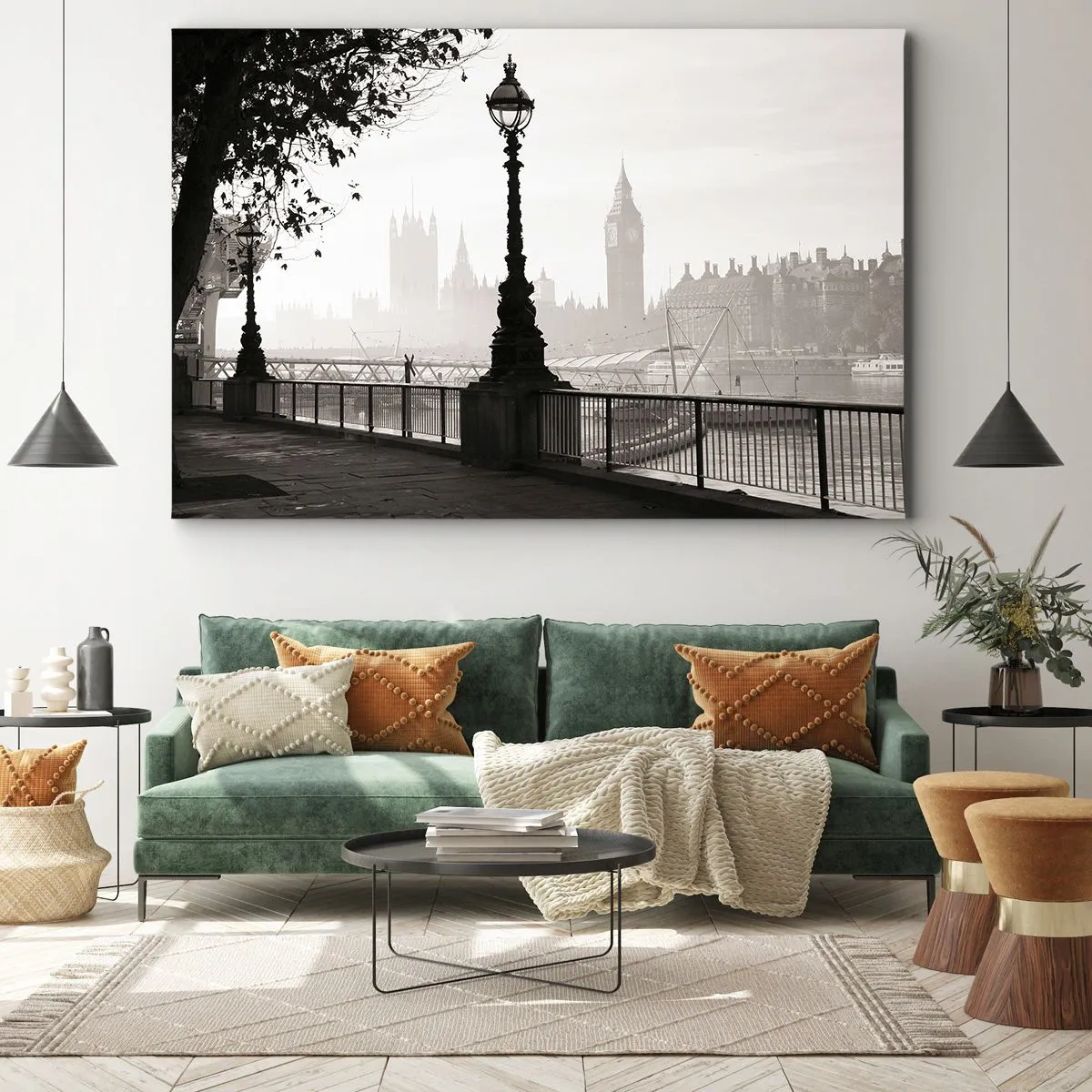 Schilderen op canvas - Ochtend in Londen - 100x70 cm