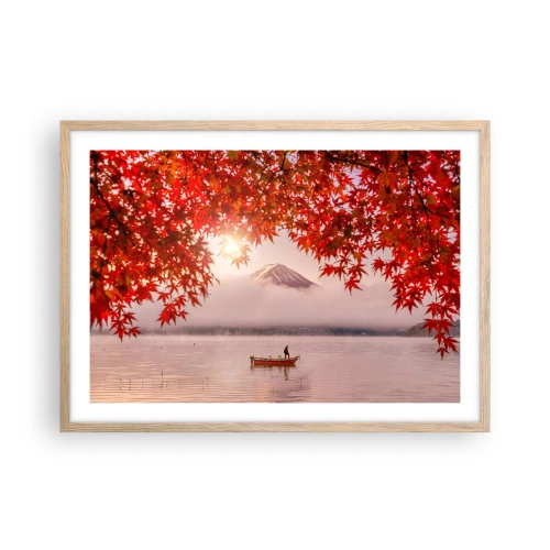 Een poster in een licht eiken lijst - In het Japanse klimaat - 70x50 cm