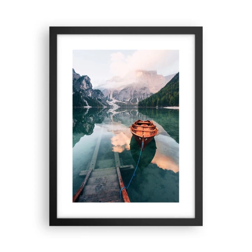 Poster in een zwarte lijst - Vreedzame slaap van de bergen - 30x40 cm