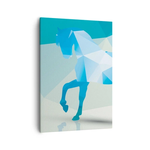 Schilderen op canvas - Geometrisch paard in turkoois - 50x70 cm