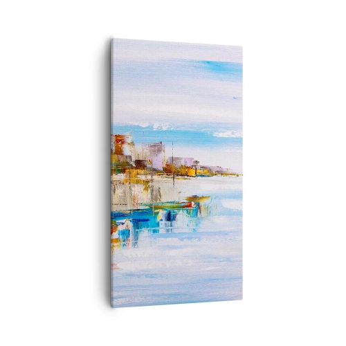 Schilderen op canvas - Een veelkleurig stedelijk toevluchtsoord - 55x100 cm