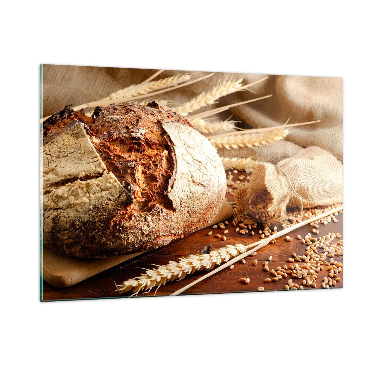 Schilderen op glas - Smakelijk, geurig, knapperig - 120x80 cm