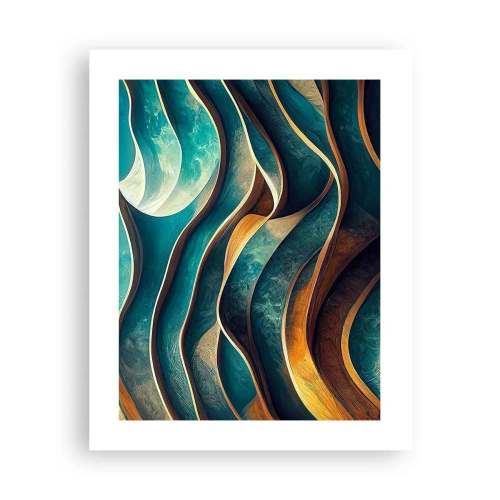 Poster - Meanders van blauw - 40x50 cm