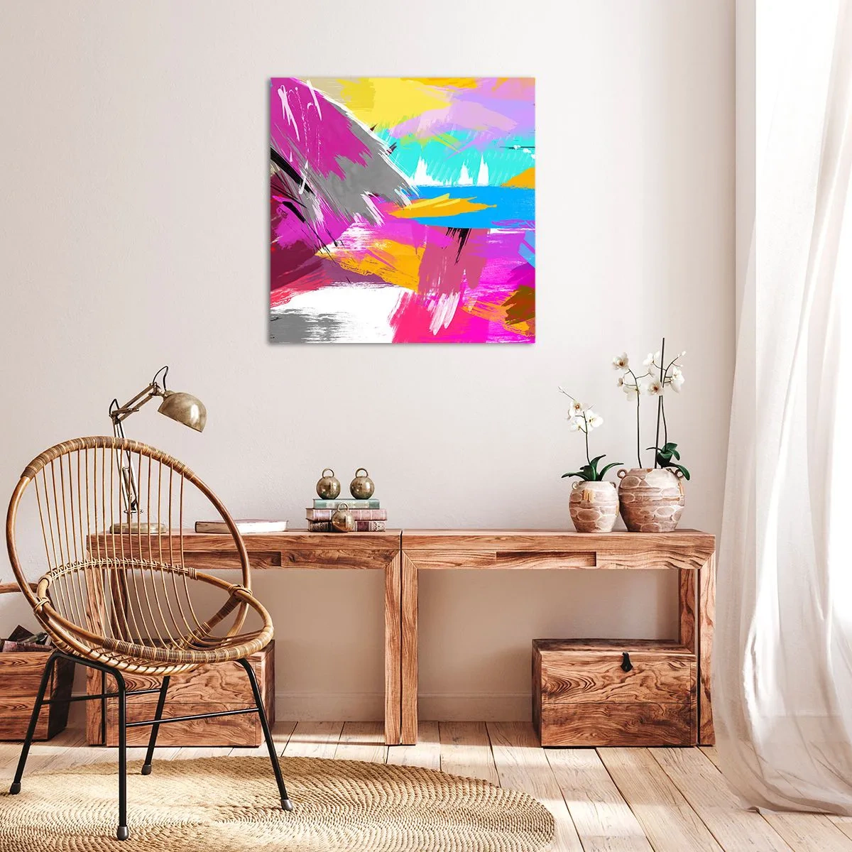 Schilderen op canvas - Man, man, man en weer man - 70x70 cm