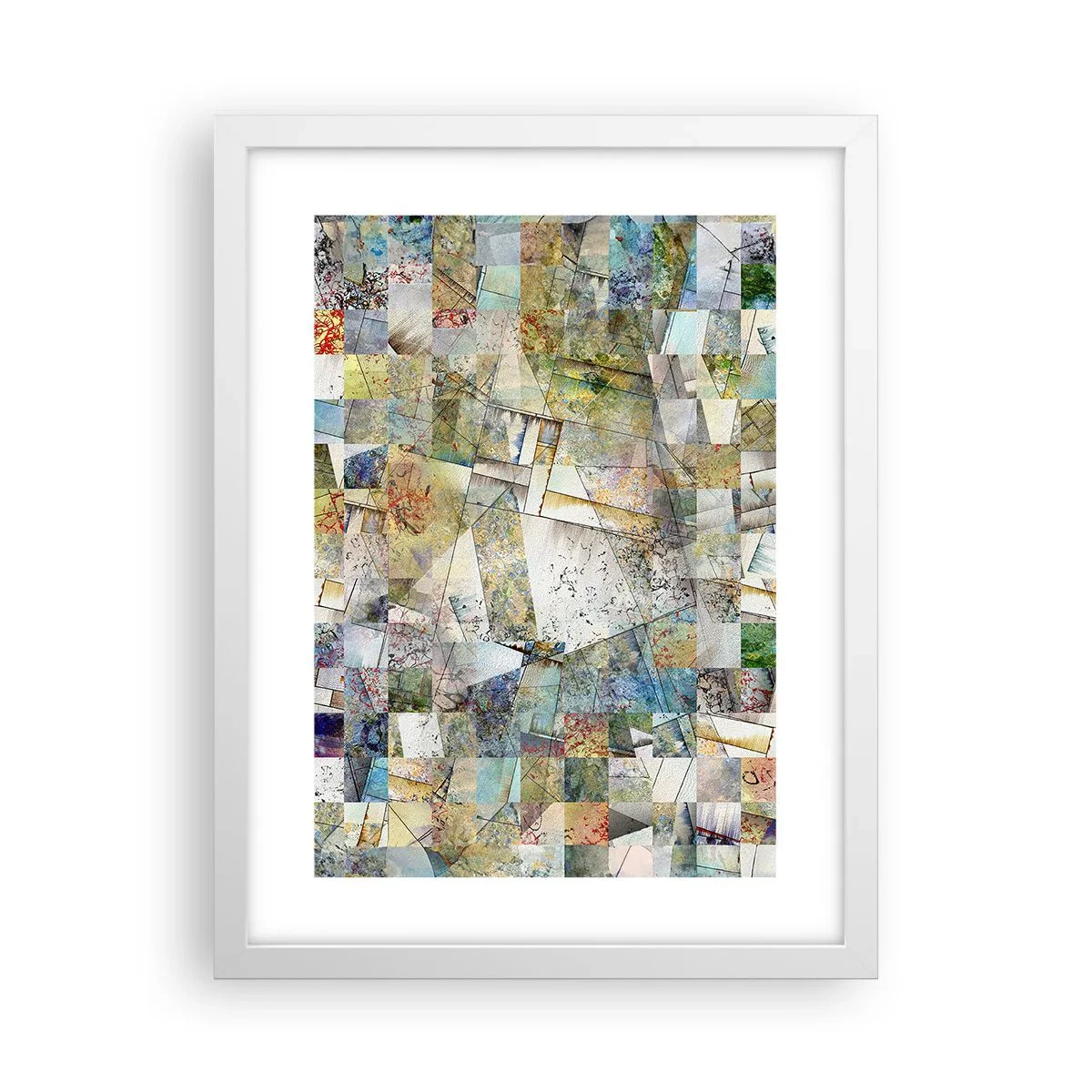 Poster in een witte lijst - Geometrische schuifeling - 30x40 cm