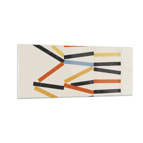 Schilderen op glas - Compositie op goed niveau - 100x40 cm