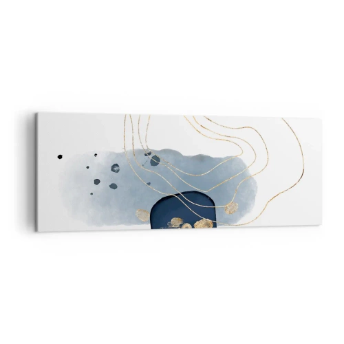 Schilderen op canvas - Blauw en goud fantasie - 140x50 cm
