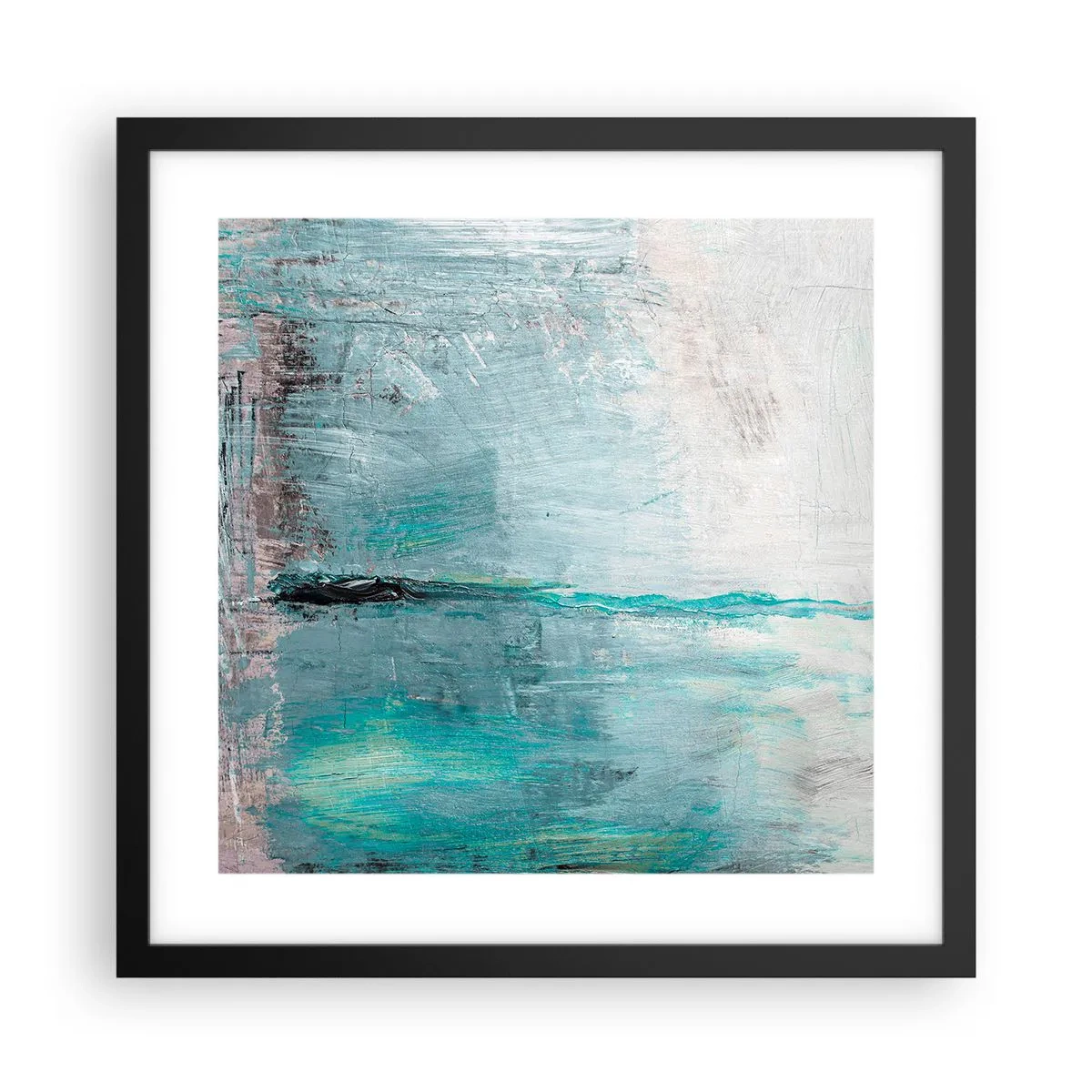 Poster in een zwarte lijst - Horizontaal in blauw - 40x40 cm