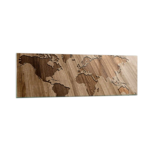 Schilderen op glas - De wereld ligt op tafel - 160x50 cm