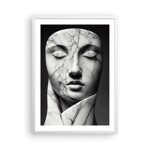Poster in een witte lijst - Marmeren vormen - 50x70 cm