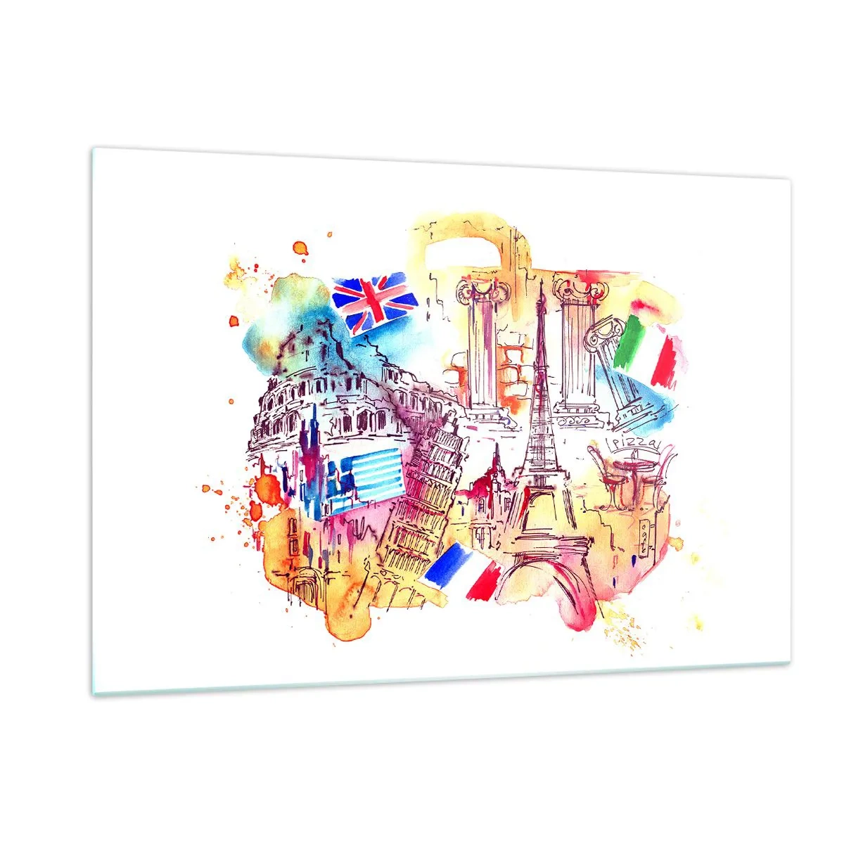 Schilderen op glas - Europese tour - 120x80 cm