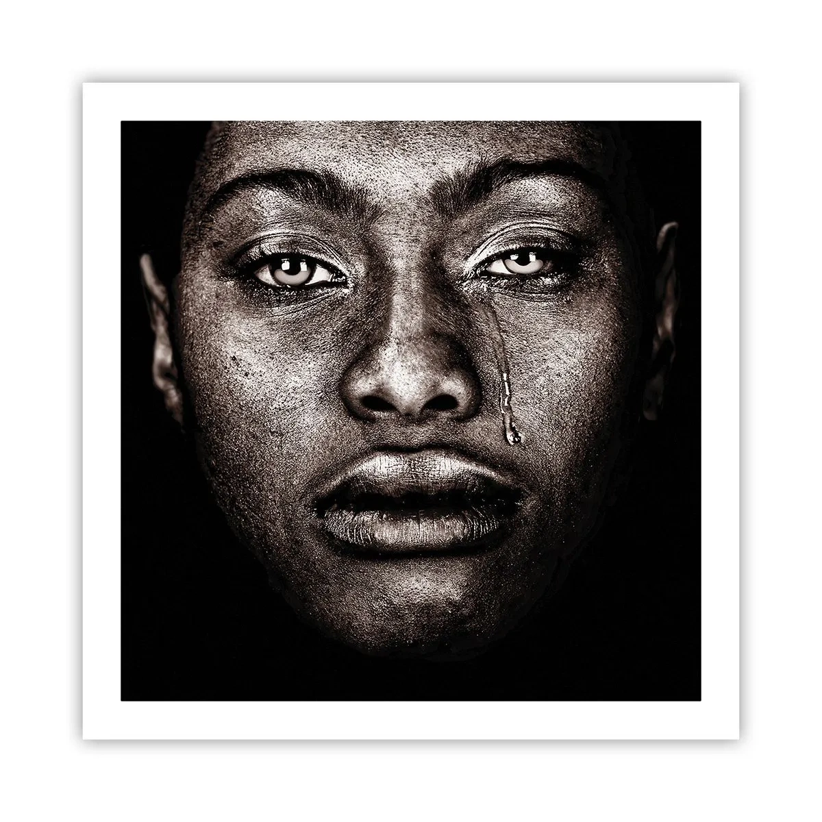 Poster - een traan - 60x60 cm