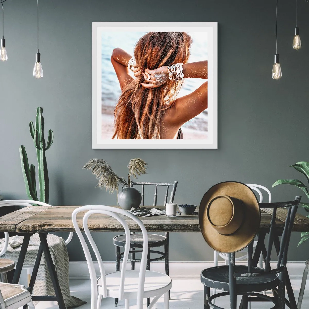 Poster in een witte lijst - Een zusje van water en zon - 30x30 cm