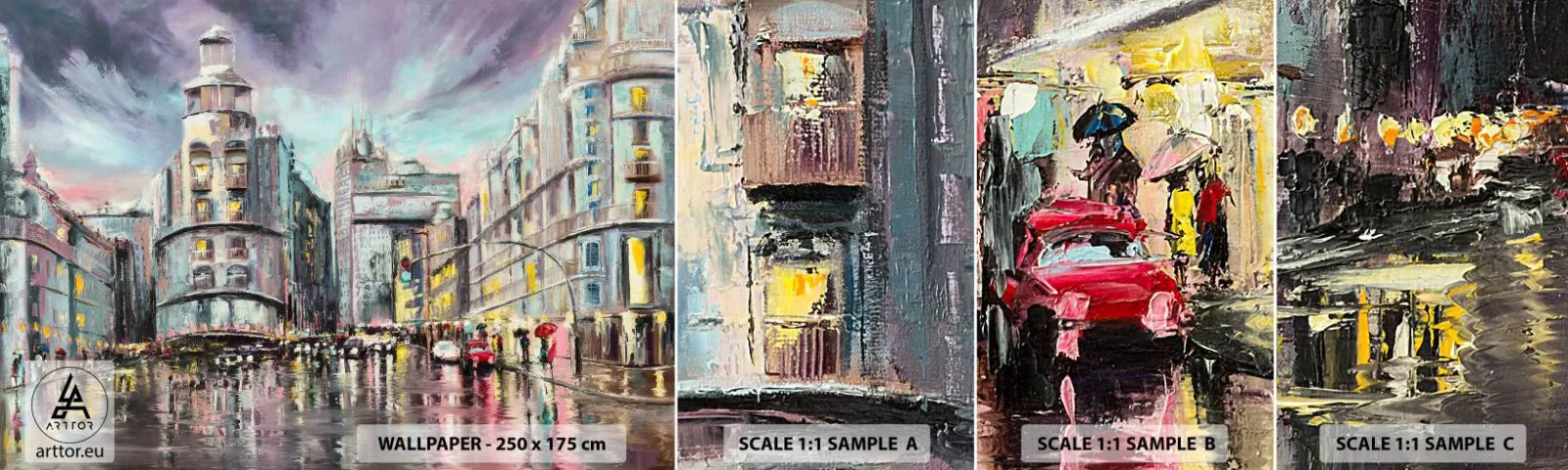 Fotobehang Monster Zelfklevend Deluxe Sticker - Het wordt een geslaagde avond - Stad, Madrid, Architectuur - 100x30 cm