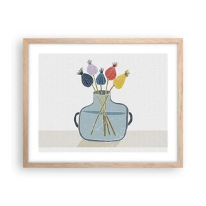 Een poster in een licht eiken lijst - Alsof hij met maanzaad heeft gezaaid - 50x40 cm